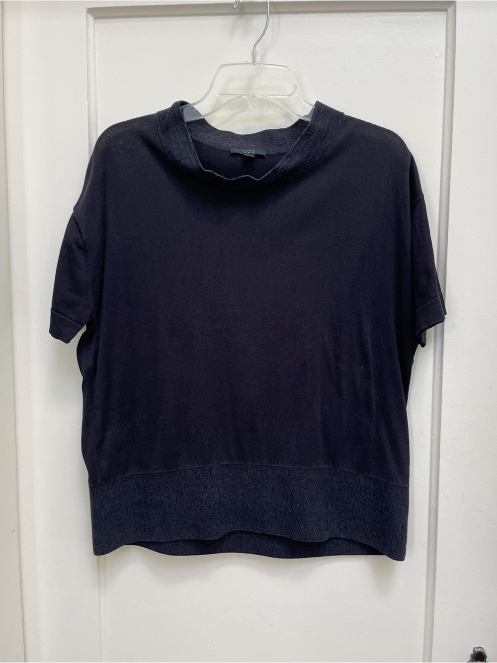 COS Black Short Sleeve Boxy Top